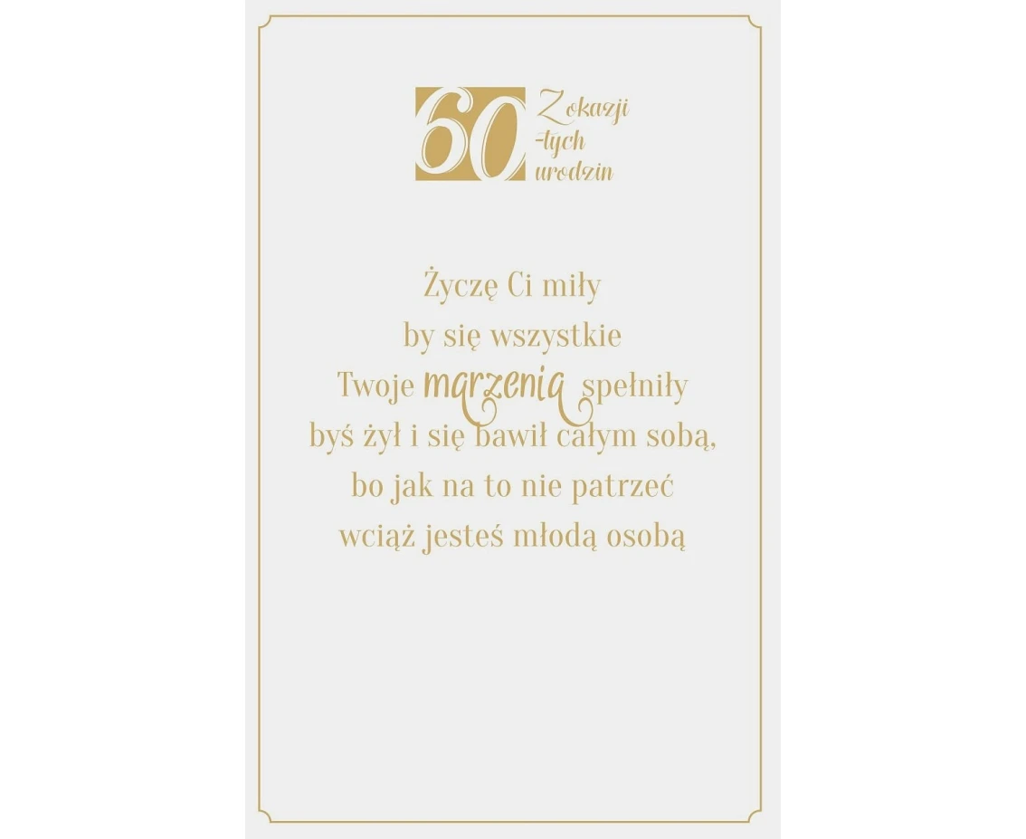 Kartka Urodzinowa 60 Urodziny, Mężczyzna na skuterze, 13x20,5 cm